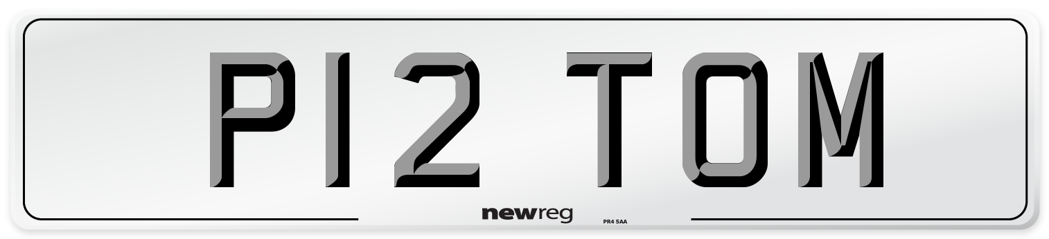 P12 TOM Number Plate from New Reg